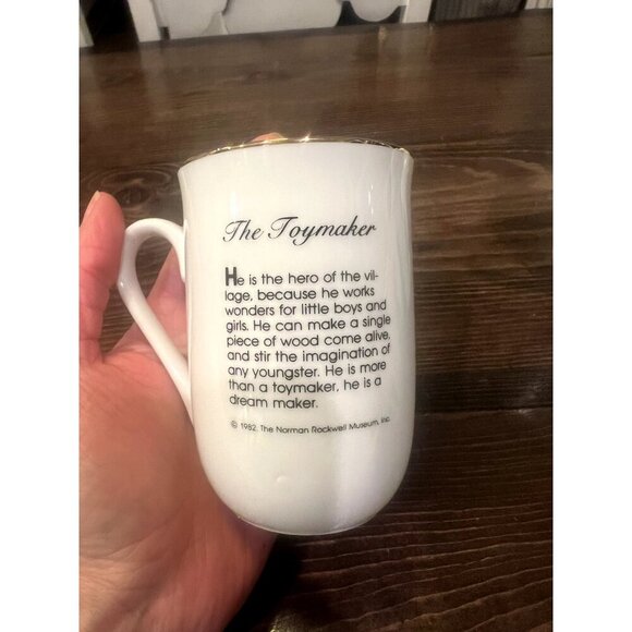 1982 Norman Rockwell Museum Coffee Mugs Cups White/Gold Trim Set of 6 Collection - Picture 16 of 16